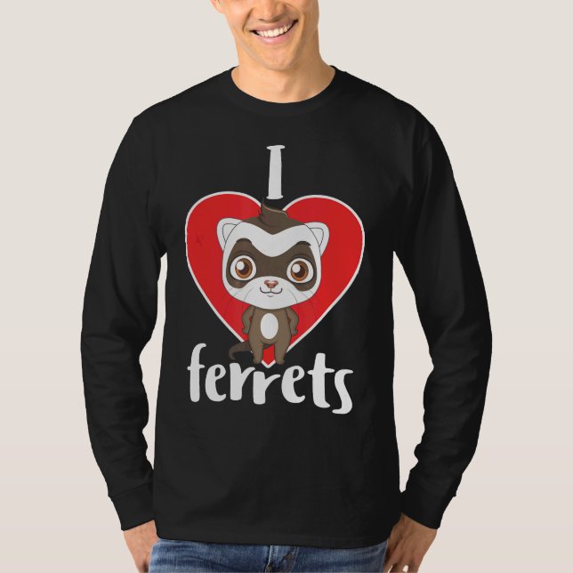 Camiseta Eu Amo Furões Fritos Fritos Fritados (Frente)