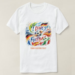 Camiseta Eu Amo Futebol Aquarela 2026