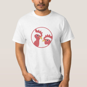 Camiseta Eu Amo Galinhas Bonitas Em Galo De Coração