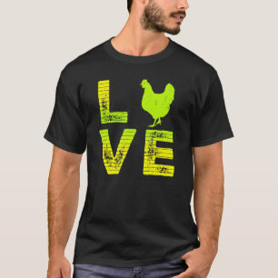 Camiseta Eu Amo Galinhas Fazenda Meninos Meninas Amantes de