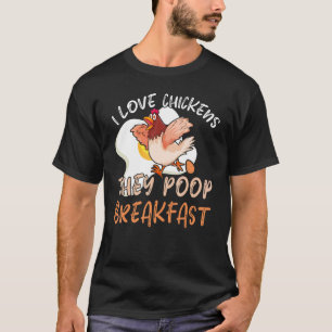 Camiseta Eu amo galinhas que cagam Fazendeiro de café da ma