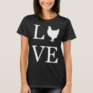 Camiseta Eu Amo Galinhas Silhouette