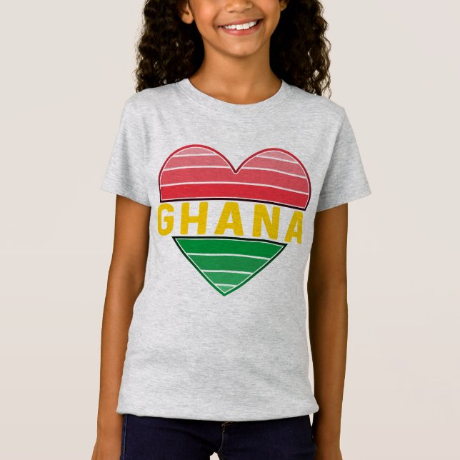 Camiseta Eu Amo Gana, Coração Gana (Frente)
