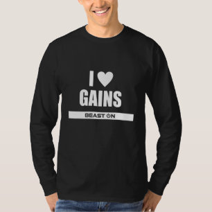 Camiseta Eu Amo Ganhos Musculação Ganhos Academia Fitness T