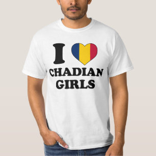 Camiseta Eu amo garotas chadianas