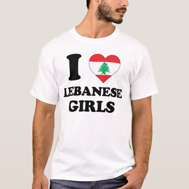 Camiseta Eu amo garotas libanesas (Frente)