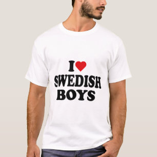 Camiseta Eu Amo Garotos Suecos Eu Adoro Garotos Suecos