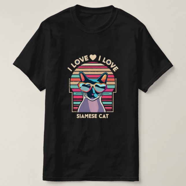 Camiseta Eu amo gato siamês (Frente do Design)