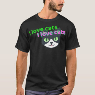 Camiseta Eu amo gatos