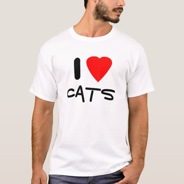 Camiseta Eu amo gatos (Frente)