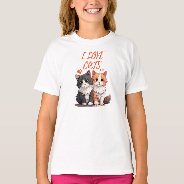 CAMISETA EU AMO GATOS (Frente)