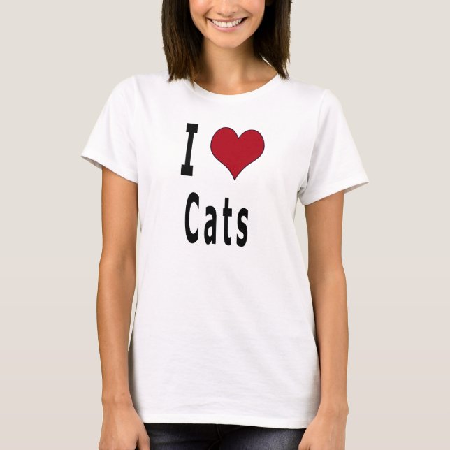 Camiseta Eu amo gatos (Frente)