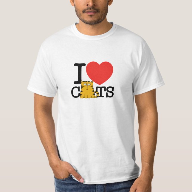 Camiseta Eu amo gatos (Frente)