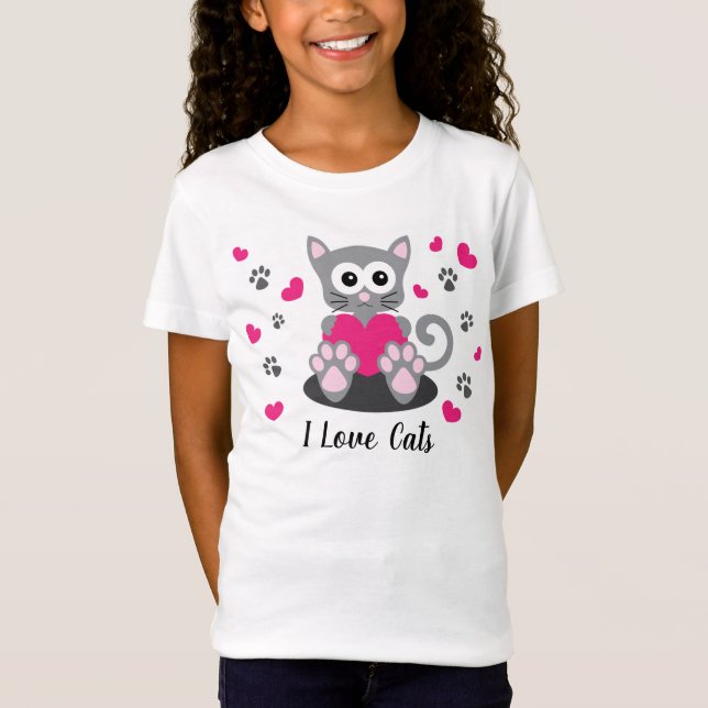 Camiseta Eu Amo Gatos (Frente)