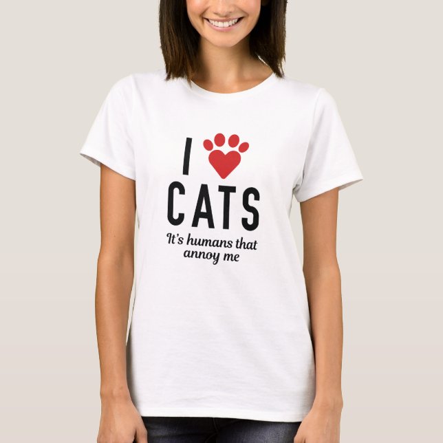 Camiseta Eu Amo Gatos (Frente)