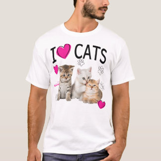 Camiseta Eu Amo Gatos | Amante de gatos Eu amo gatinhos