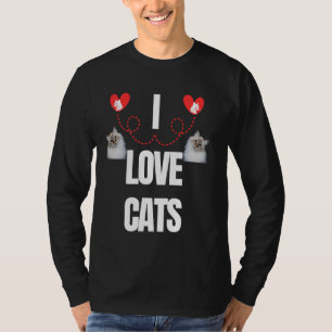CAMISETA EU AMO GATOS AMANTES DE GATO COLORIDO PRESENTE