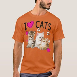 Camiseta Eu Amo Gatos Amo Gatos Amo Gatinhos