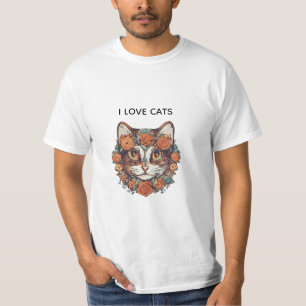 CAMISETA EU AMO GATOS ARTE INCRÍVEL GATOS LOVERS DESIGN