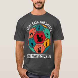 Camiseta Eu Amo Gatos E Futebol E Talvez 3 Pessoas