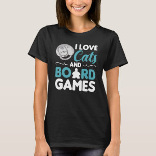 Camiseta Eu amo gatos e jogos de tabuleiro gato gatos jogo