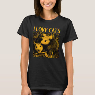 Camiseta Eu Amo Gatos  Gambá