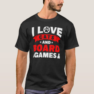 Camiseta Eu amo gatos gato gatos jogo de tabuleiro jogos de