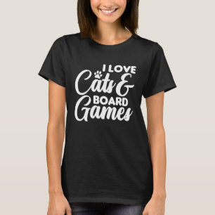 Camiseta Eu amo gatos gato gatos jogo de tabuleiro jogos de