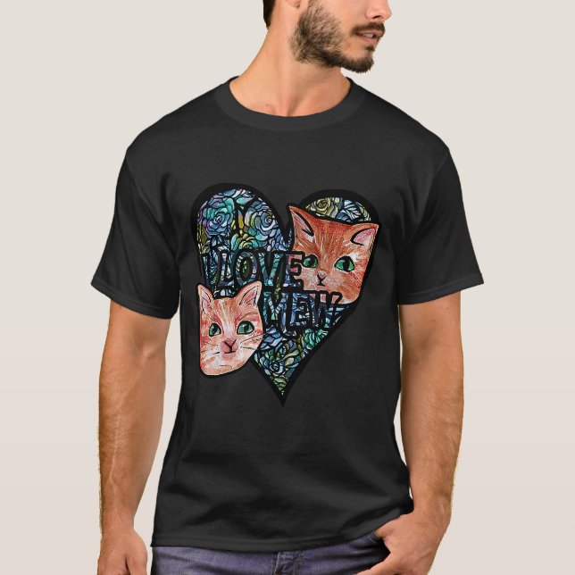 Camiseta Eu amo gatos laranja (Frente)