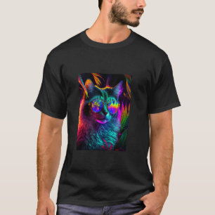 Camiseta Eu Amo Gatos, Legal Ilustração De Gato Gráfico Nov
