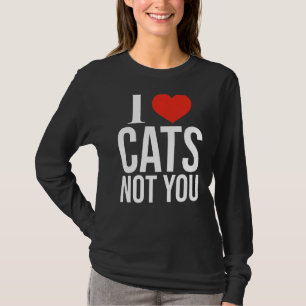 Camiseta Eu Amo Gatos Não Você Pai De Gato De Coração Verme