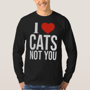 Camiseta Eu Amo Gatos Não Você Pai De Gato De Coração Verme