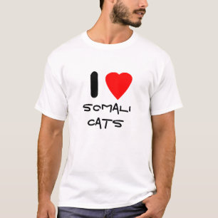 Camiseta Eu amo gatos somalianos