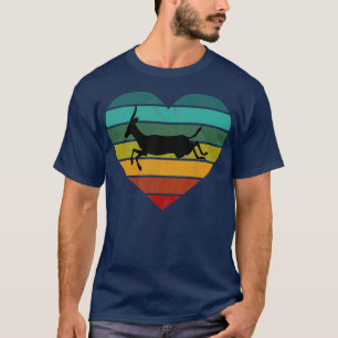 Camiseta Eu Amo Gazelas Springbok Coração Retro
