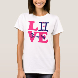 Camiseta ♊! Eu Amo Gemini-Best-Zodiac Sinal Fabuloso Múscul
