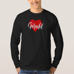 Camiseta Eu Amo Gerald Primeiro Nome Amor Coração