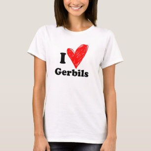 Camiseta Eu amo Gerbils