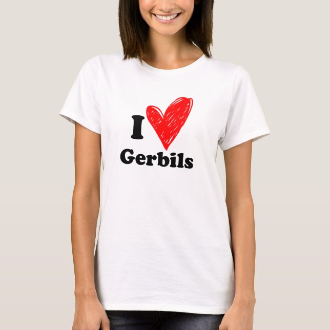 Camiseta Eu amo Gerbils (Frente)