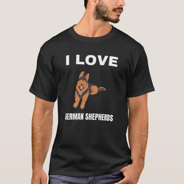 Camiseta Eu amo German shepherd (Frente)