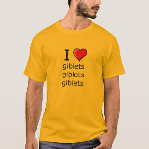 Camiseta eu amo giblets no dia de Turquia da acção de
