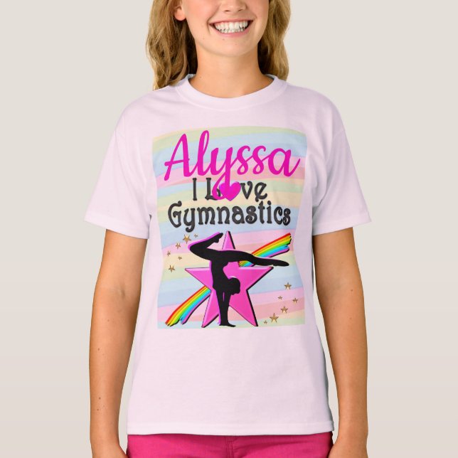 CAMISETA EU AMO GINÁSTICA DESIGN SUPER STAR (Frente)