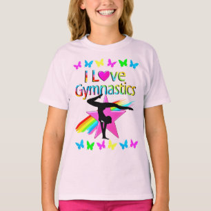 CAMISETA EU AMO GINÁSTICA RAINBOW GYMNAST GIRL DESIGN