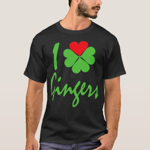 Camiseta Eu Amo Gingers I Shamrock Heart Gingers