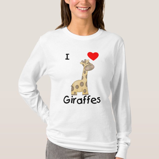 Camiseta Eu amo girafas (2) (Frente)