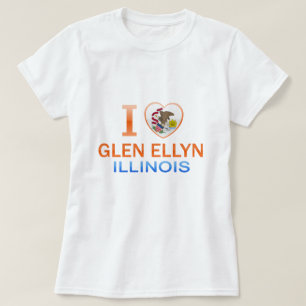 Camiseta Eu amo Glen Ellyn, IL