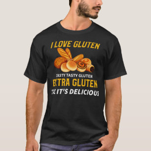 Camiseta Eu Amo Glúten Extra Glúten Porque é Delicioso