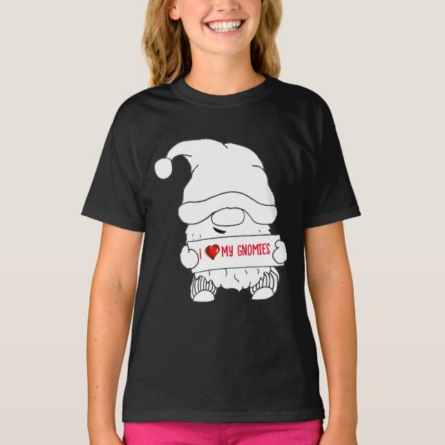Camiseta Eu Amo Gnomos Natal (Frente)