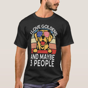 Camiseta Eu Amo Golden Retrievers e Cachorro de 3 Pessoas