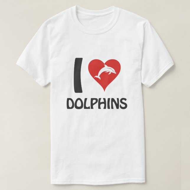 Camiseta Eu amo golfinhos (Frente do Design)
