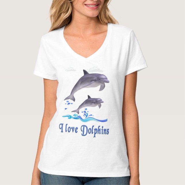 Camiseta Eu amo golfinhos (Frente)